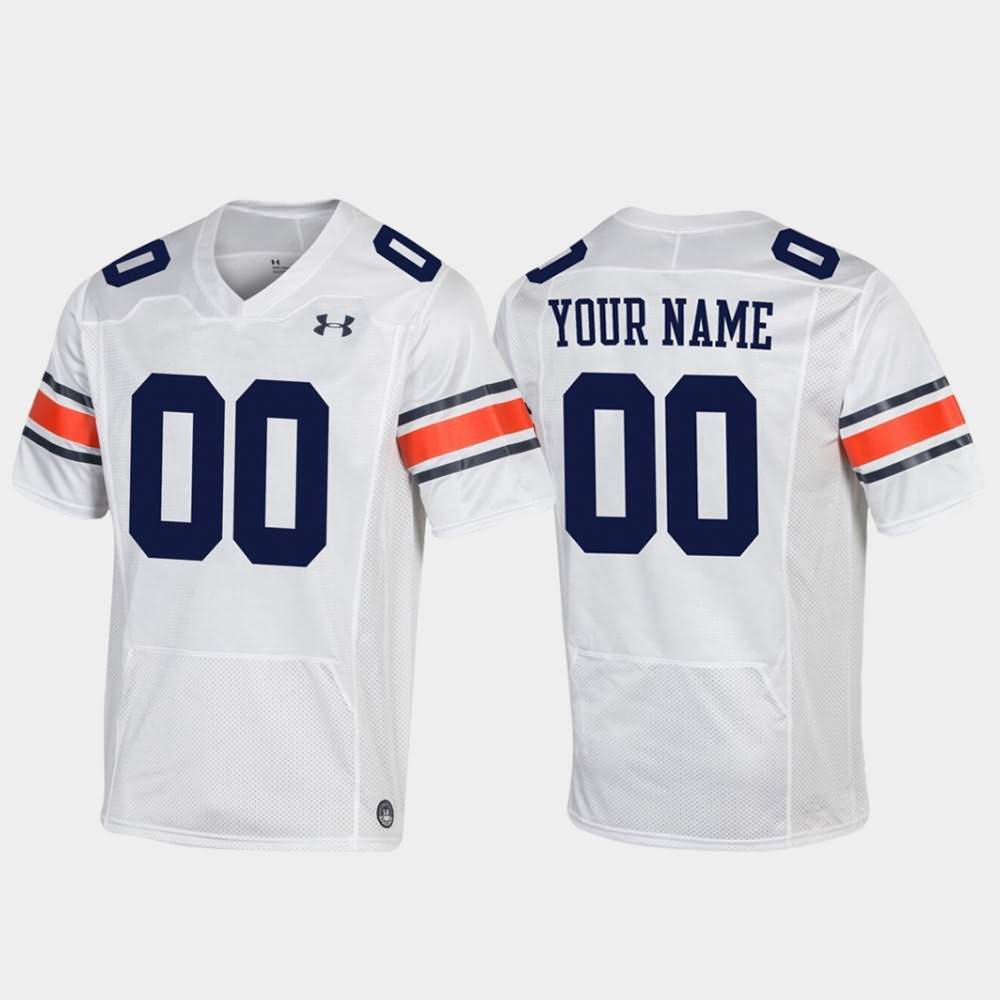 Auburn Tigers Men's Custom #00 White Under Armour Stitched College Replica NCAA Authentic Football Jersey GQX1474RX